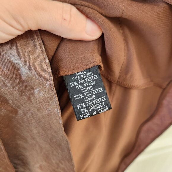 Adrianna Papell Metallic Gold Shutter Pleated Bodycon Cocktail Sheath Dress 8 - Picture 7 of 8